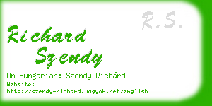 richard szendy business card