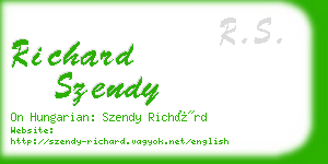 richard szendy business card
